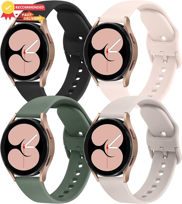 Sport Bands for Samsung Galaxy Watch 5/6/4/3 20mm Adjustable Soft Strap 4 Pack