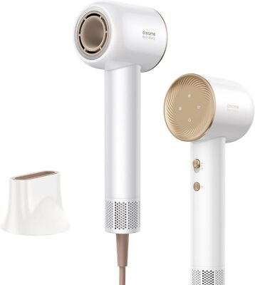 dreame Glory Hair Dryer Fast Drying Negative Ionic Blow Dryer for Travel White
