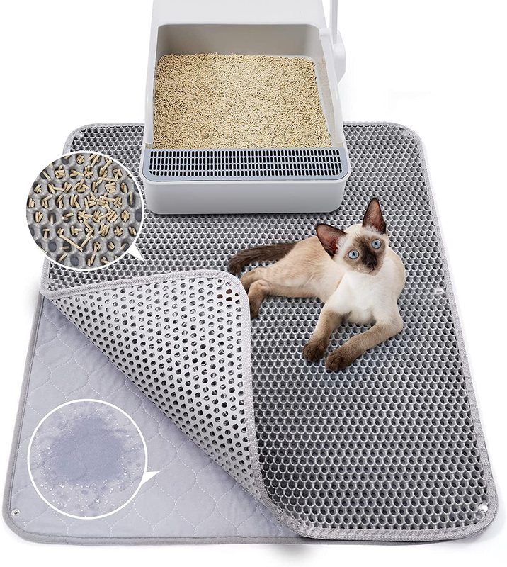 Cat Litter Mat Rubber Large Urine Proof Box Mat Double Layer Machine Washable