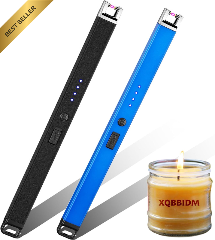 Electric Lighter, 2 Pack of USB Rechargeable Candle Lighter with Hook, Windproof