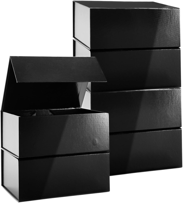 6 Pack Magnetic Gift Boxes with Lids, 9.5 X 7 X 4 Inch Collapsible Box for Moth