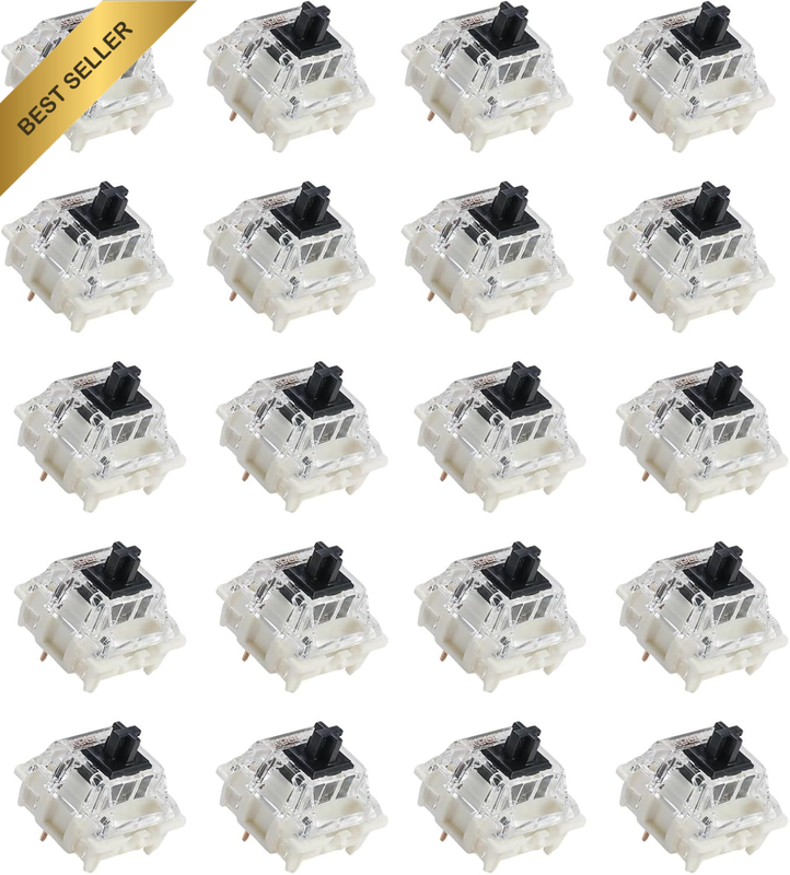 20 Pcs Black Linear Switches - 3-Pin Silent Mechanical Keyboard Switches, 60-80G