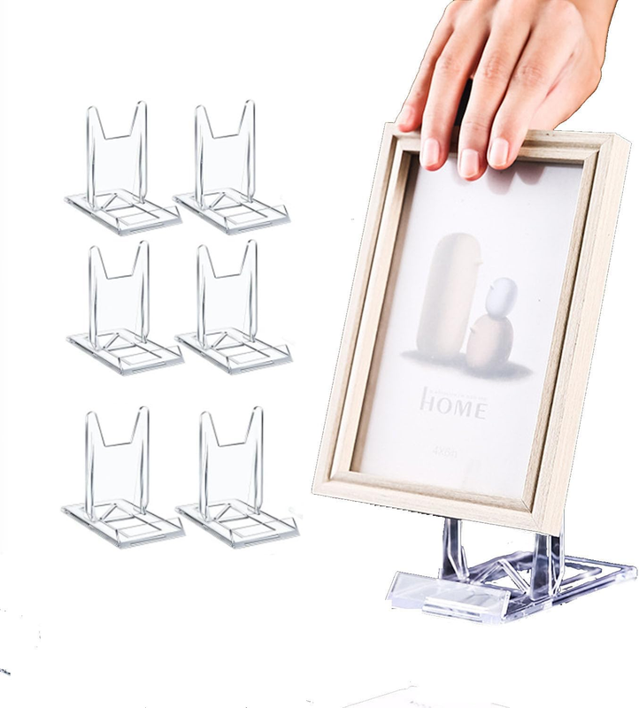 6 Pack Acrylic Book Stand for Display Adjustable Clear Book Display Holder Easel