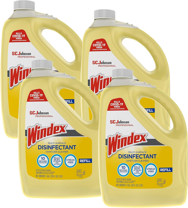 Windex Disinfectant and Multi-Surface 1 Gallon (Pack of 4)