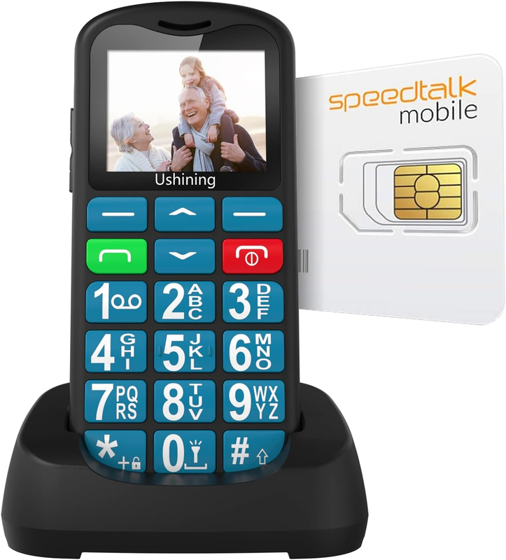 4G LTE Unlocked Senior Cell Phone with Speed Talk SIM Card Seniors Feature Phone