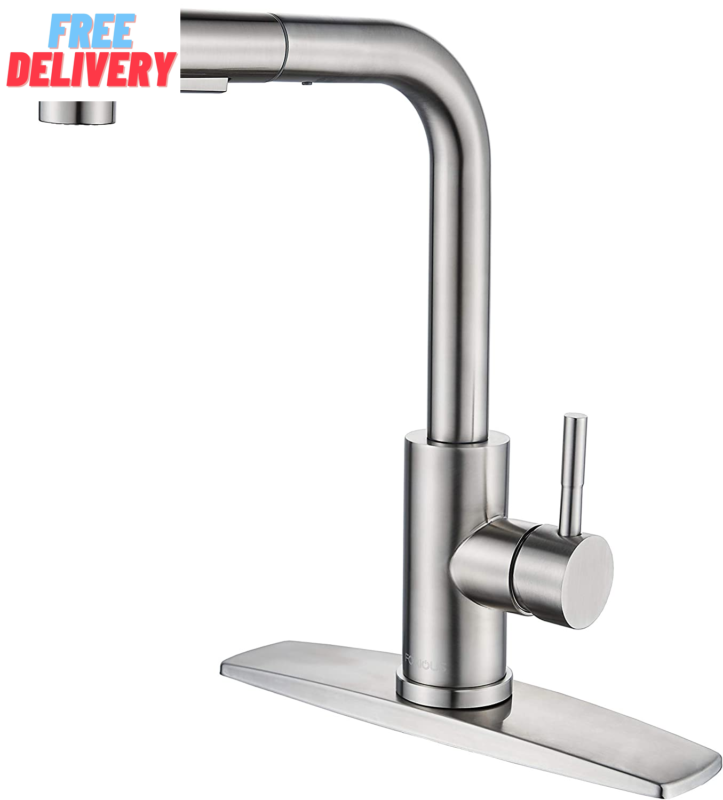 With Pull Down Sprayer, Single Handle Kitchen Sink Faucet With P