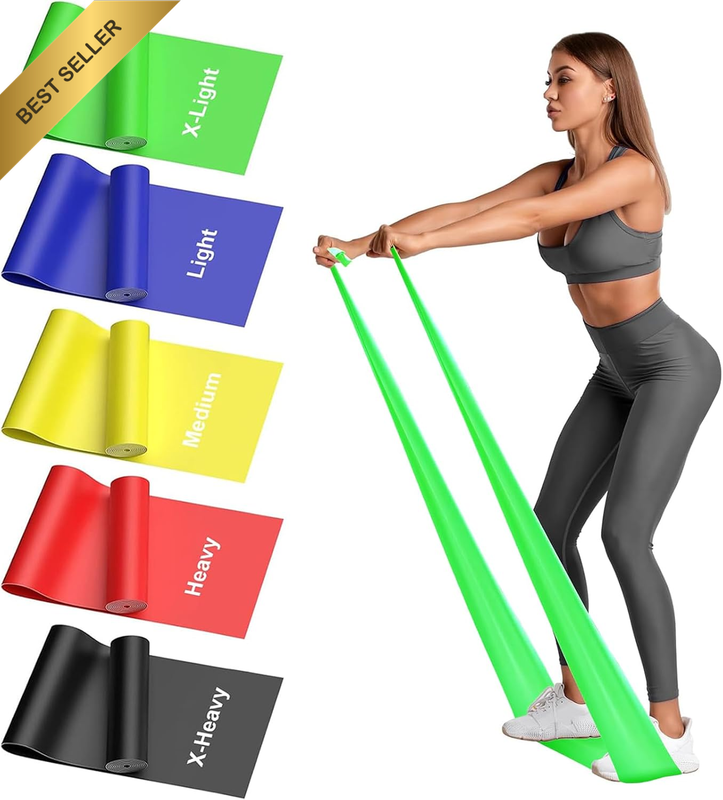Resistance Bands Set, 5 Pcs Exercise Bands, Elastic Stretch Bands for Physical T