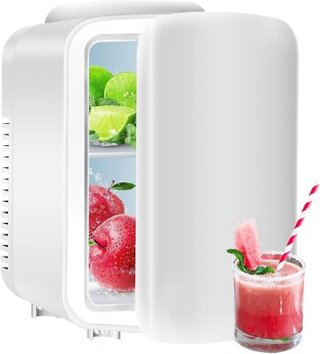 Portable Mini Fridge 4 Liter Cooler Warmer 6 Can Skincare Small Refrigerator