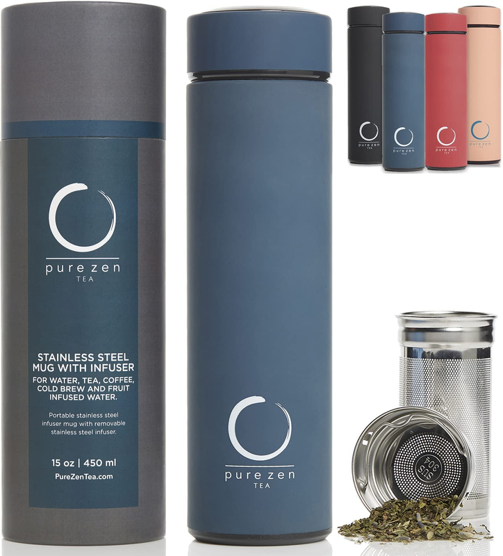 With Infuser - Stainless Steel Insulated Tumbler For Loose Leaf Tea, Ice