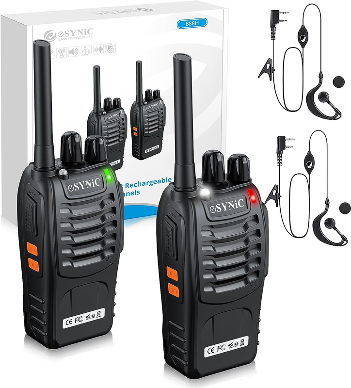 2 Pack Set Long Range Walkie Talkie 50 Mile Two Way Radio Charge Waterproof Best