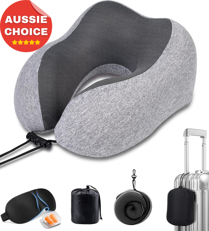 Travel Neck Pillow Memory Foam 360° Support Airplane Comfort Essential
