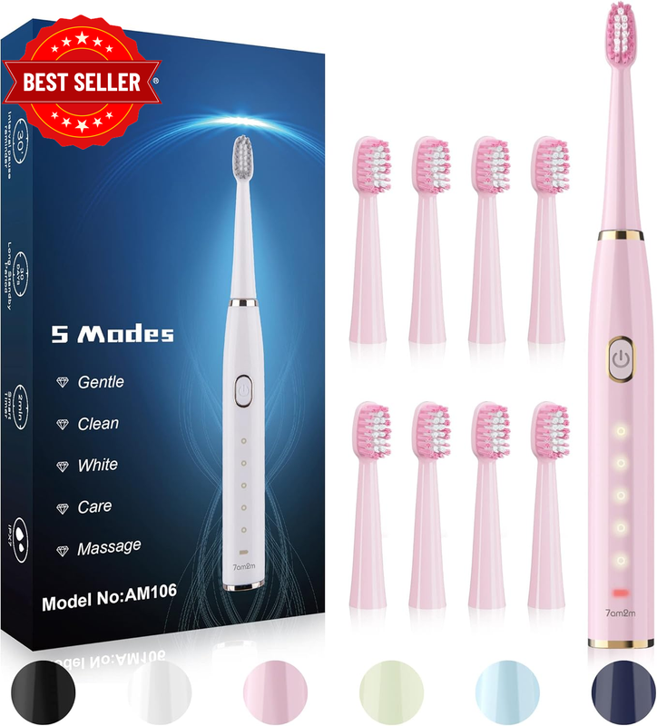 Sonic Electric Toothbrush for Adults and Kids- High Power Rechargeable Toothbrus