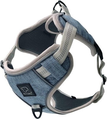 Petoro Adjustable Reflective Dog Harness No-Pull No-Choke Blue Small New
