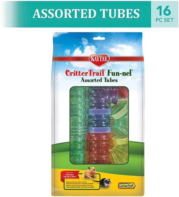 Kaytee CritterTrail Fun-nel Value Pack 16 Piece Assorted Colors and Tubes