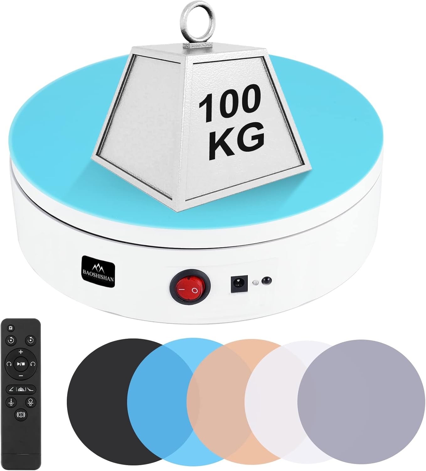 Turntable 360° 30 cm Electric Rotating Display Stand 60kg Load Remote Control