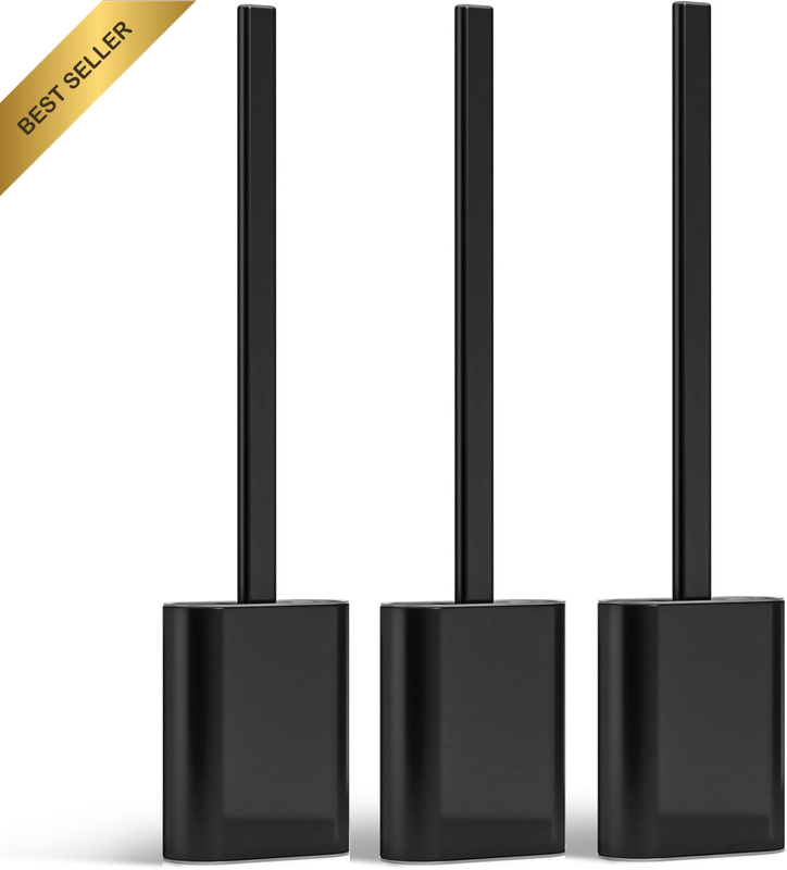 3 Pack Toilet Brush and Holder Set, Silicone Toilet Brush with TPR Bristles, Wal