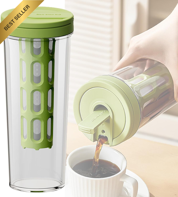 Cold Brew Coffee Maker and Ice Tea Brewer Pitcher, Beverage Cooler Large Capacit