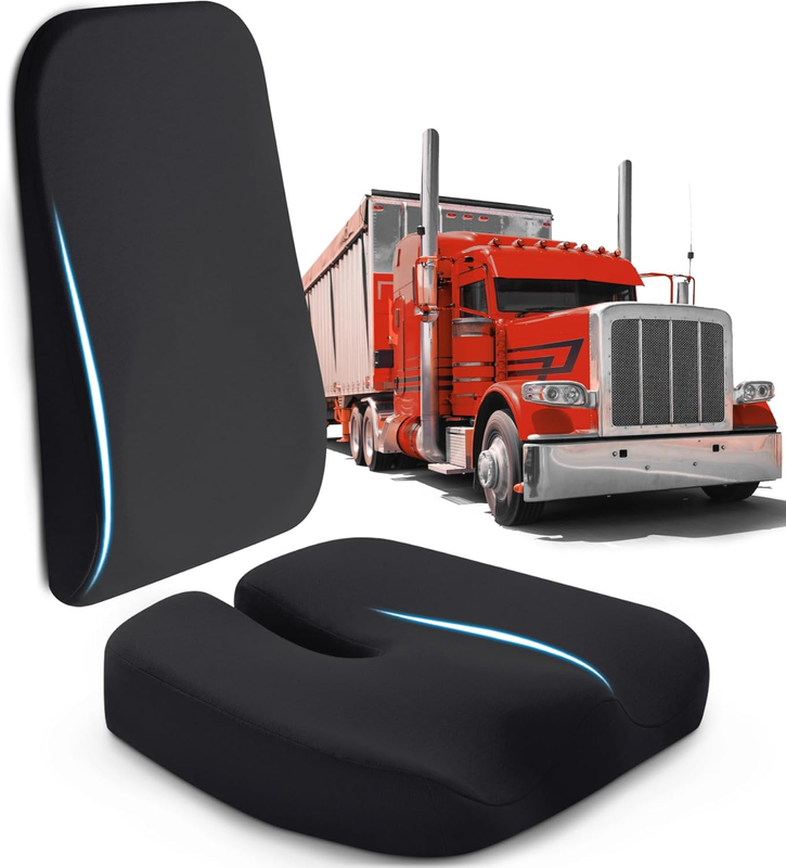 Truck Driver Seat Cushion Back Support 2 Piece Set Semi Truck Seat Cushion eBay