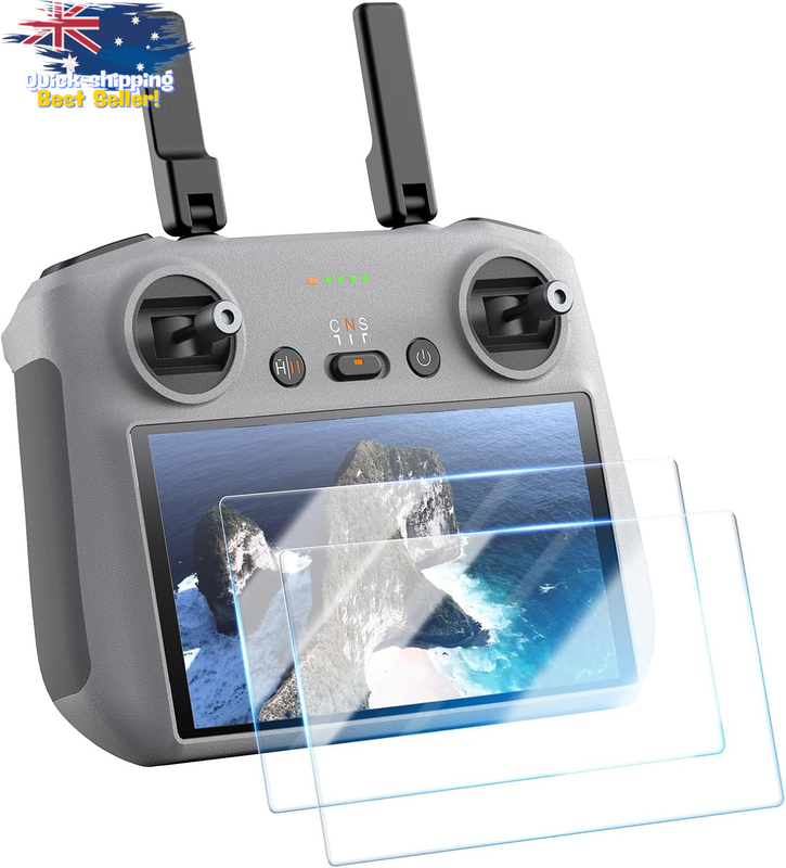 DJI RC/RC 2 Tempered Glass Screen Protector - HD Clear, 2 Pack, Waterproof