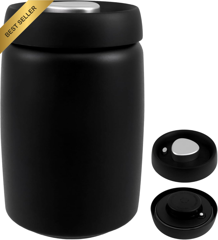 Coffee Bean Vacuum Canister 1.2L Stainless Steel Airtight Food Tea Storage Conta