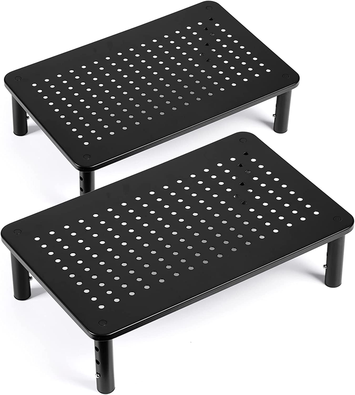 Tv/Monitor Riser Desktop Stand, Flat Screen, Sturdy Metal La