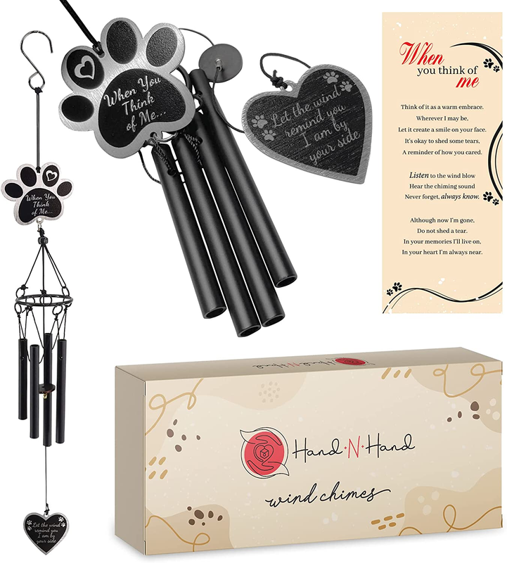 Pet Memorial Wind Chime, Dog Memorial Gifts for Loss of Dog, Pet Loss Gift Box