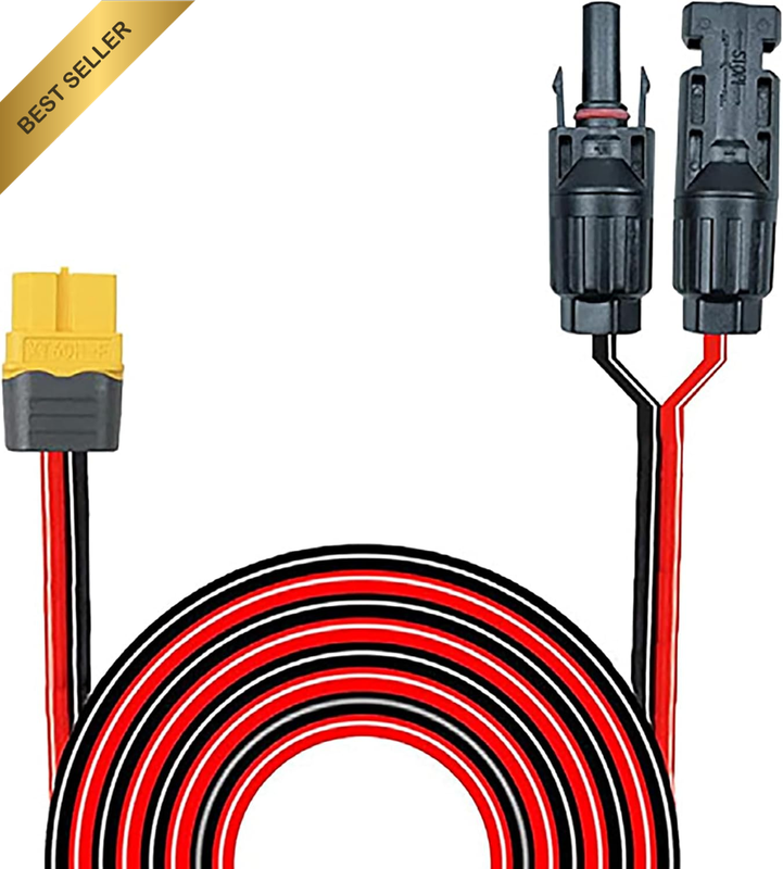 Solar to XT60 Charge Extension Cable 12AWG - Connector Adapter for Lifepo4 Batte