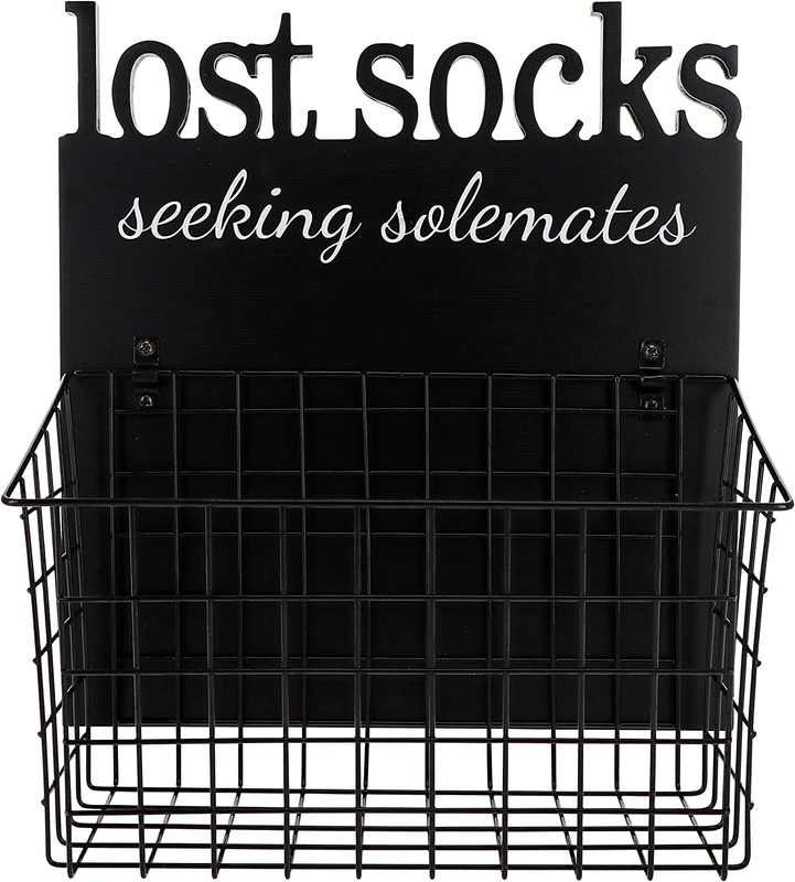 Seeking Soulmates Basket Sign - Missing Sock Bin Lost Socks Basket Fo