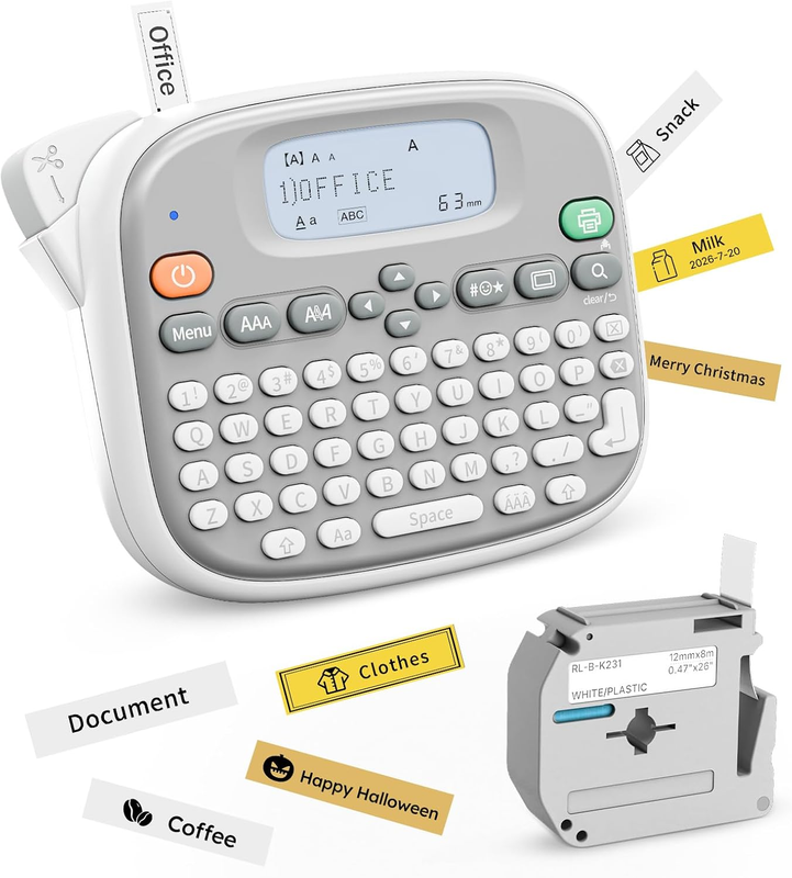 Rongta TM95 Label Maker Machine, QWERTY Keyboard, 12Mm Portable Labeler