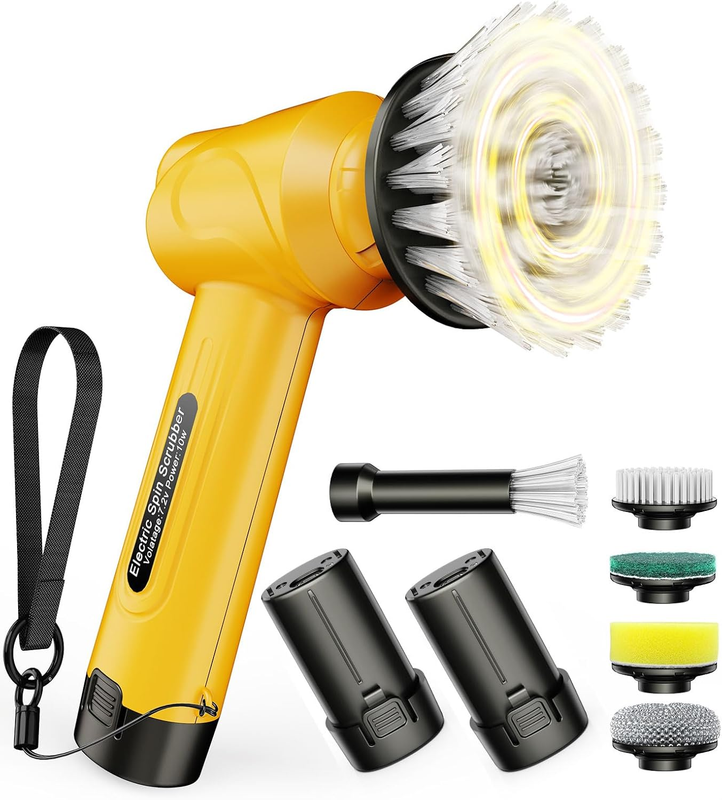 Battery Electric Spin Scrubber Q4, Handheld Scrubber for Cleaning with Display,