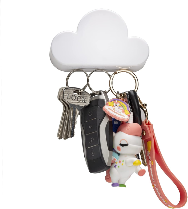 White Cloud Magnetic Wall Key Holder - Easy to Mount 