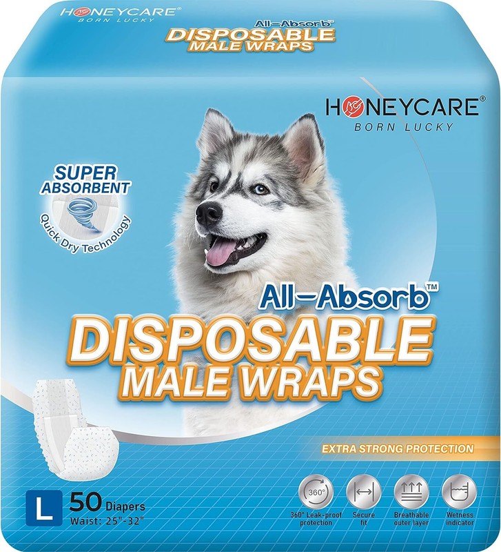 50 Pack Waist Disposable Dog Diapers Male Wraps Belly Bands Pet Soft All Sizes ✅