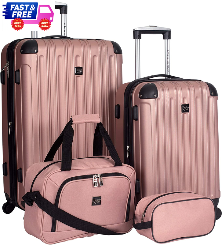 Midtown Hardside 4-Piece Luggage Travel Set, Rose Gold