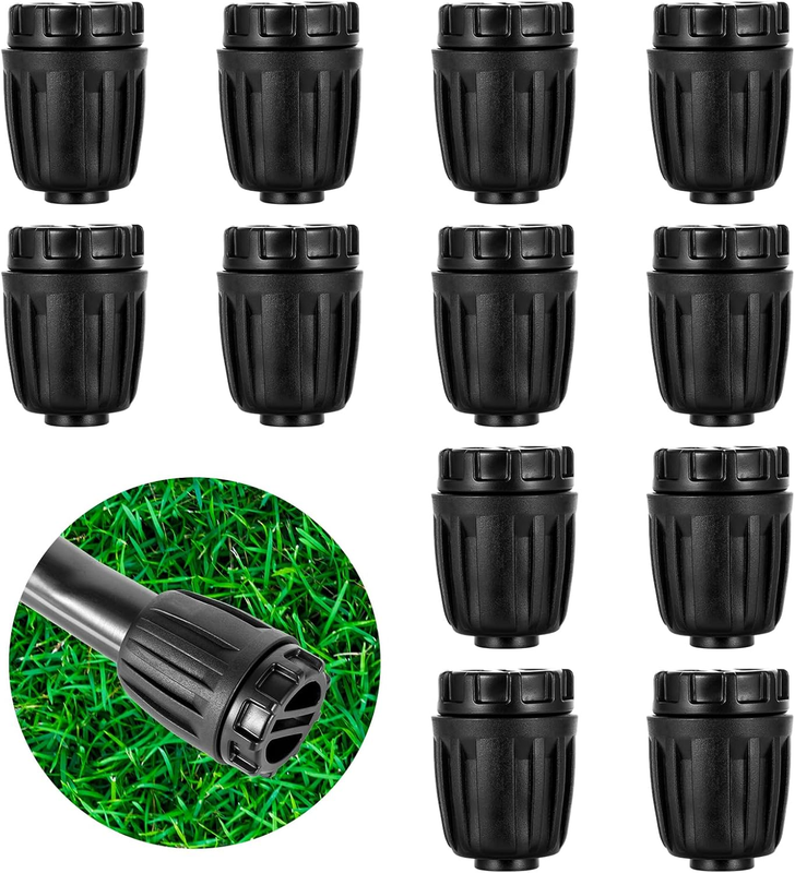 12Pc Drip Irrigation End Plugs 1/2 Inch Barbed Anti-Leak Lock Tubing Fittings