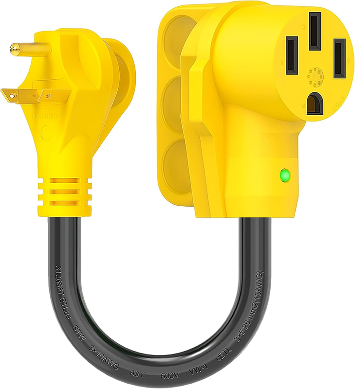 Heavy Duty RV Dogbone Electrical Power Plug Adapter Converter 30 Amp Male to 50