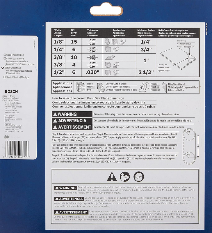 BS6412-24M 64-1/2-Inch by 1/2-Inch by 24TPI Metal Bandsaw Blade