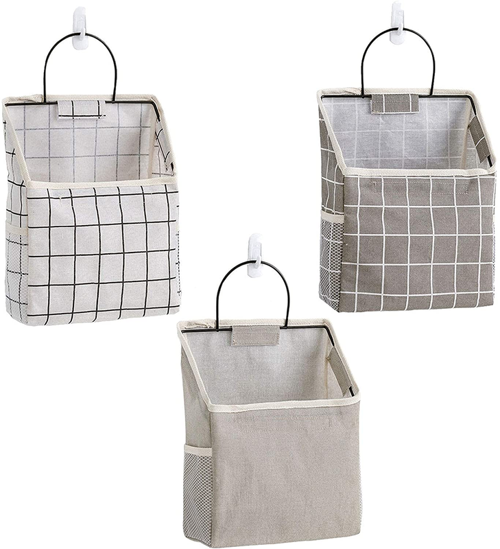 Fabric Wall Hanging Storage Caddy Bag over the Door Pouch Organizer for Bedroom