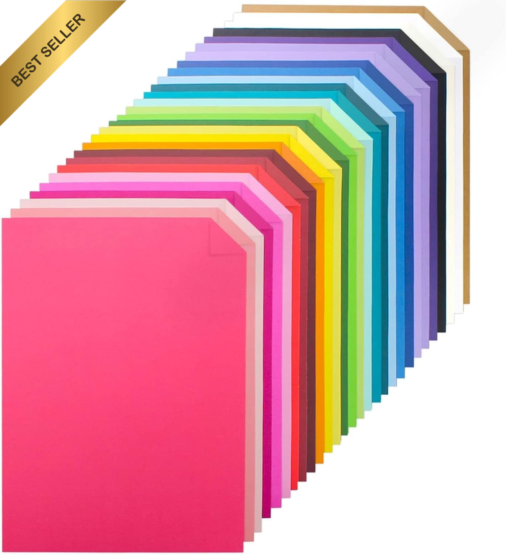 Premium Color Cardstock, 60 Sheets, 28 Assorted Colors, 250 GSM, A4 Size, Double