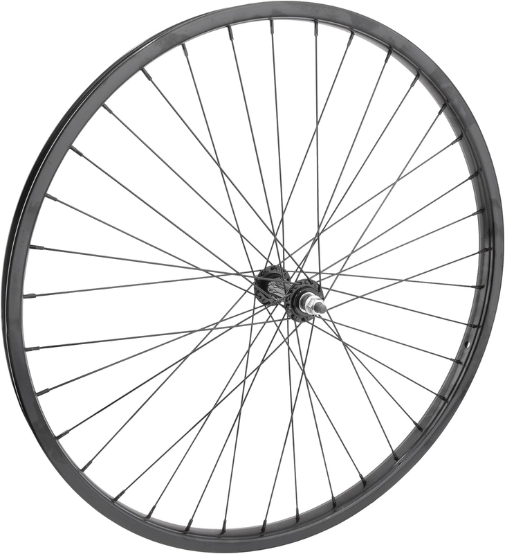 Wheel 26", 36 Spoke, Steel Rim, Bolt-on Axle, Black