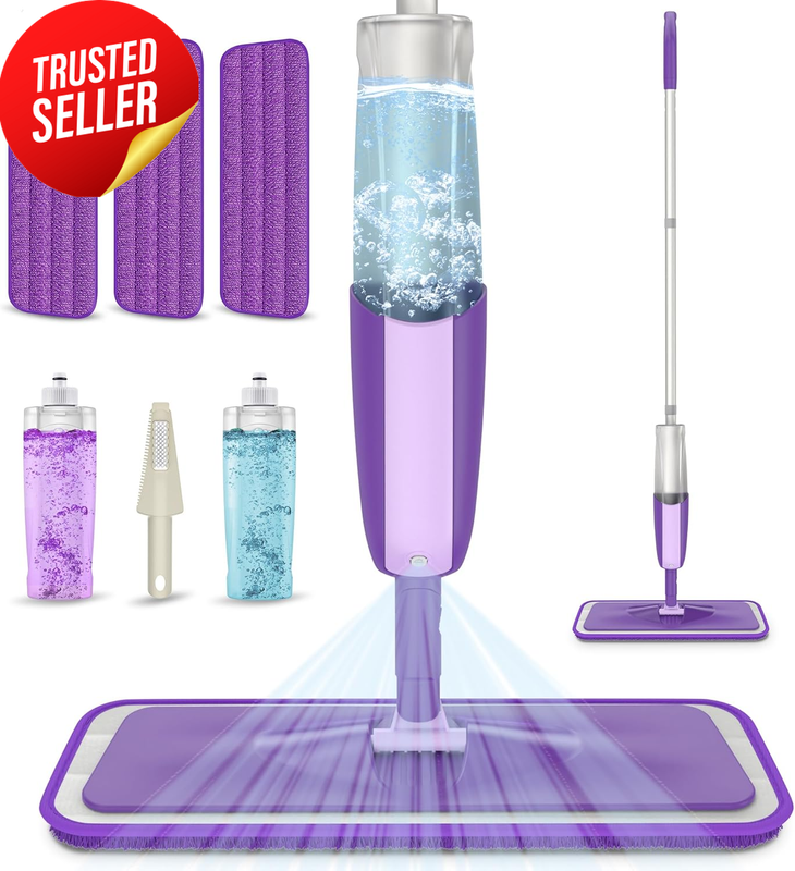 Spray Mop Microfiber Wet Floor Cleaning Mop Hardwood Tile Laminate Refillable