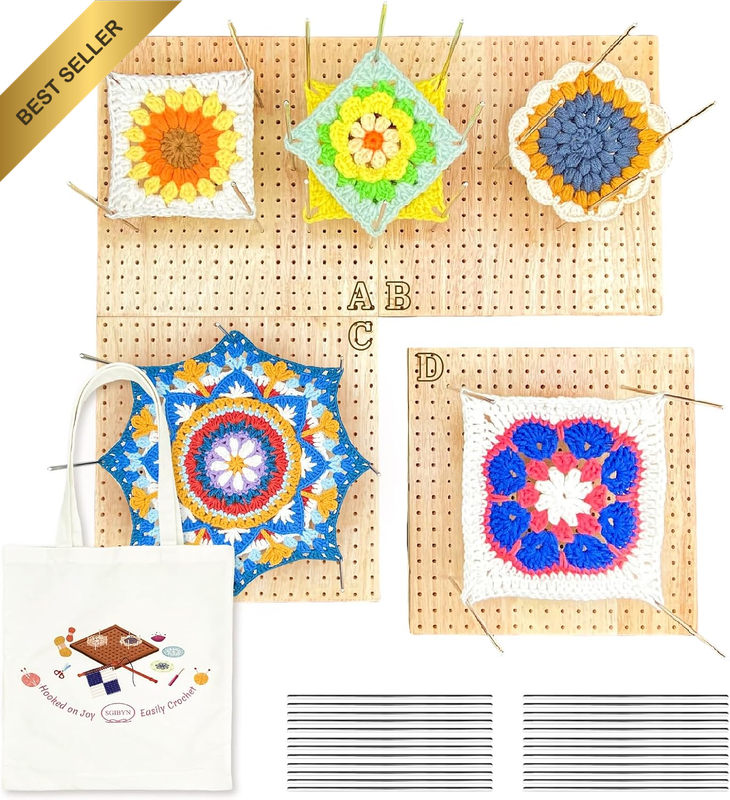 18X18 Granny Square Blocking Board - 4-In-1 Magnetic Splicing Design | Large Blo