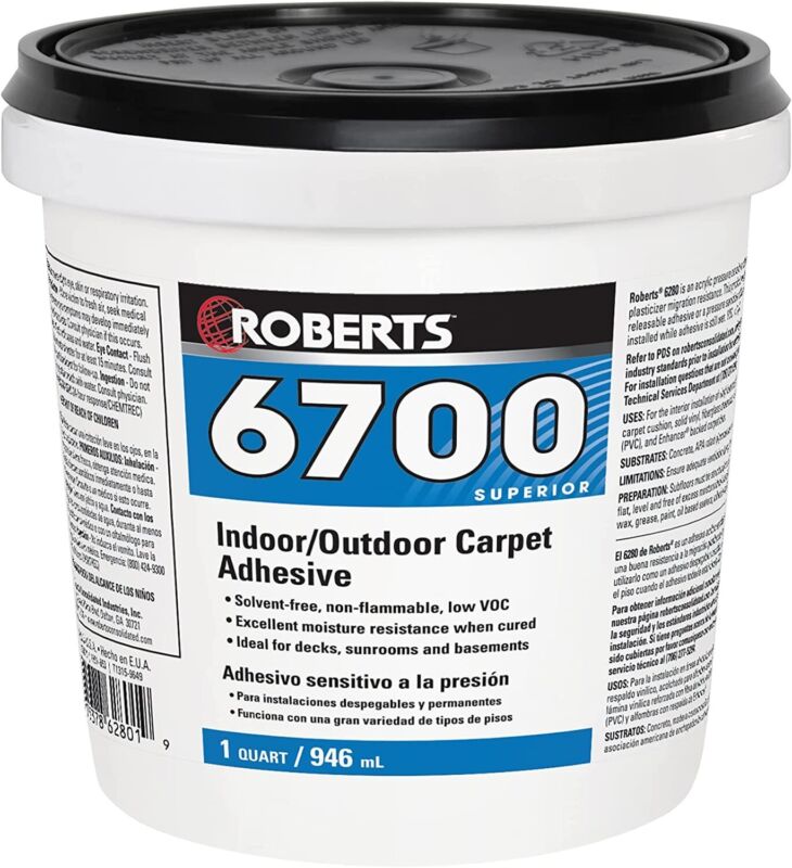 Roberts 6700 - Marine Vinyl GLUE Adhesive RV - ONE Quart - Indoor / Outdoor