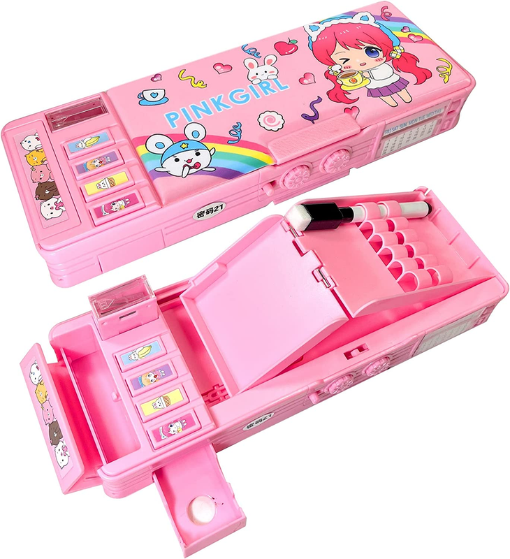 Pop up Multifunction Pencil Case for Girls,Cartoon Pen Box with School Supplies