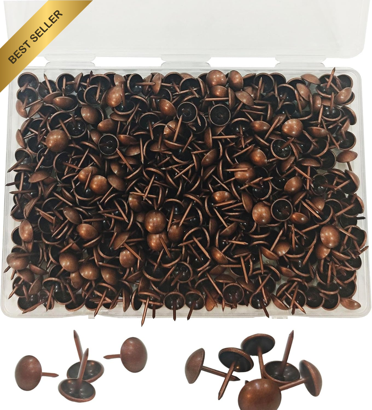 500Pcs Upholstery Decorative Tacks,  11 * 17Mm Red Antique Furniture Nails Pins