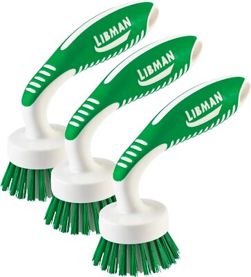 Libman Curved Kitchen Brush Set - Multifunctional Cleaning Scrub Brushes for...