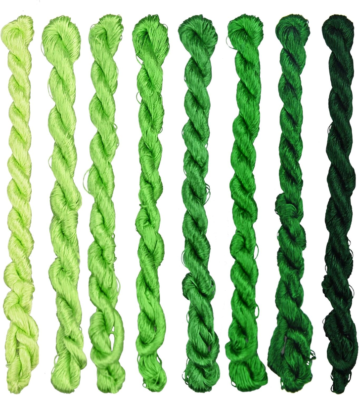 Natural 100% Silk Thread Handmade Embroidery Thread Floss 8 Colors Each 110 Mete