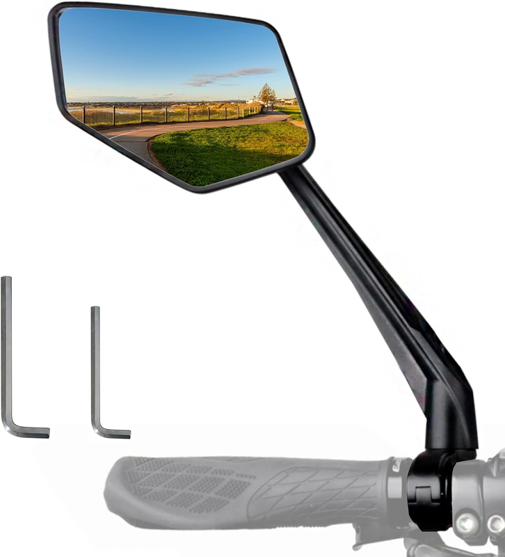 Handlebar Bike Mirror E-Bikes Mirrors Safe Clear Glass Mirrors, Anti-Shake 360&deg;