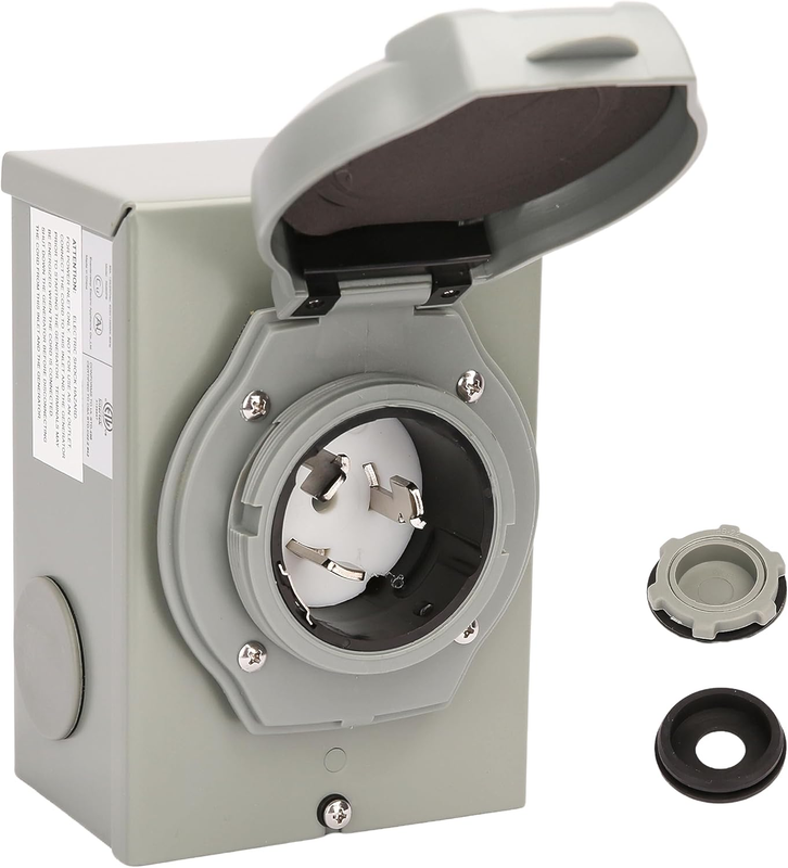 PTR0106 Weatherproof 50 Amp NEMA 3R Generator Power Inlet Box, NEWA SS2-50P, 125