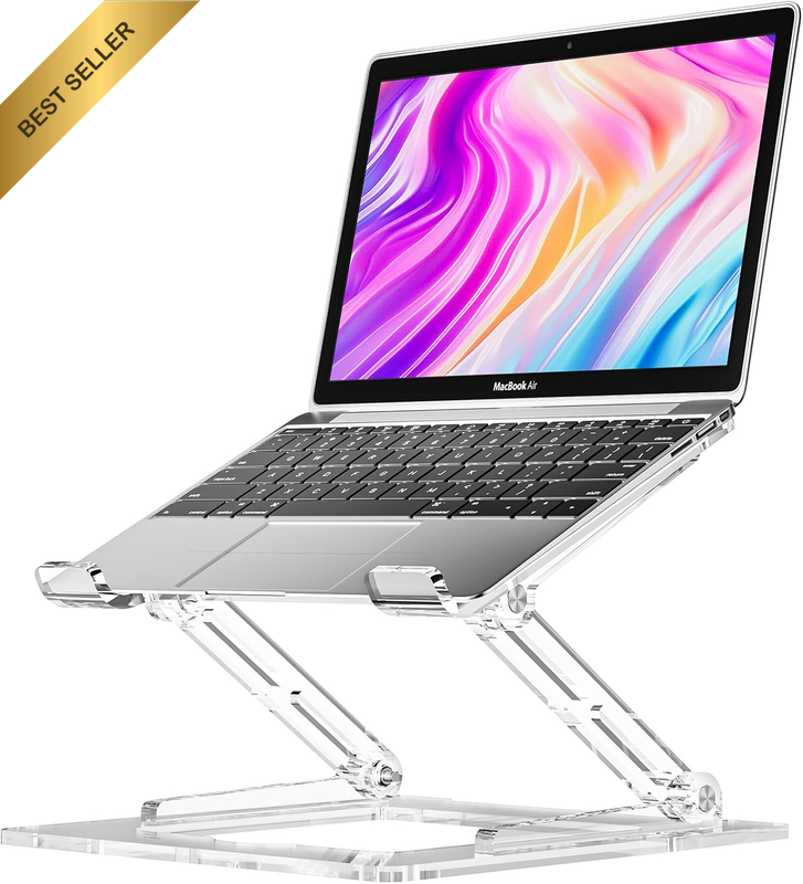 Laptop Stand for Desk, Portable Acrylic Laptop Riser, Ergonomic Adjustable Compu