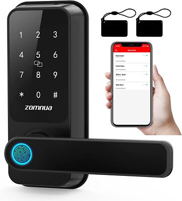 Smart Door Lock with Handle, Fingerprint Keyless Entry Electronic Digital Keypad